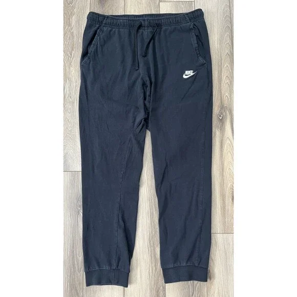 Nike Black Athletic Jogger Sweatpants Mens Sz Large 100% Cotton - Picture 2 of 9